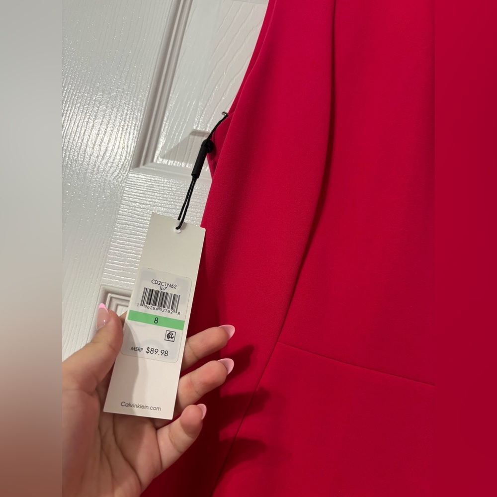 Nwt/nwot Calvin Klein Vibrant Pink Dress - Picture 4 of 8
